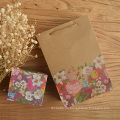 Flower Kraft Paper Gift Bag with Handle Colorful Printing Wedding Party Bag Gift Paper Bags